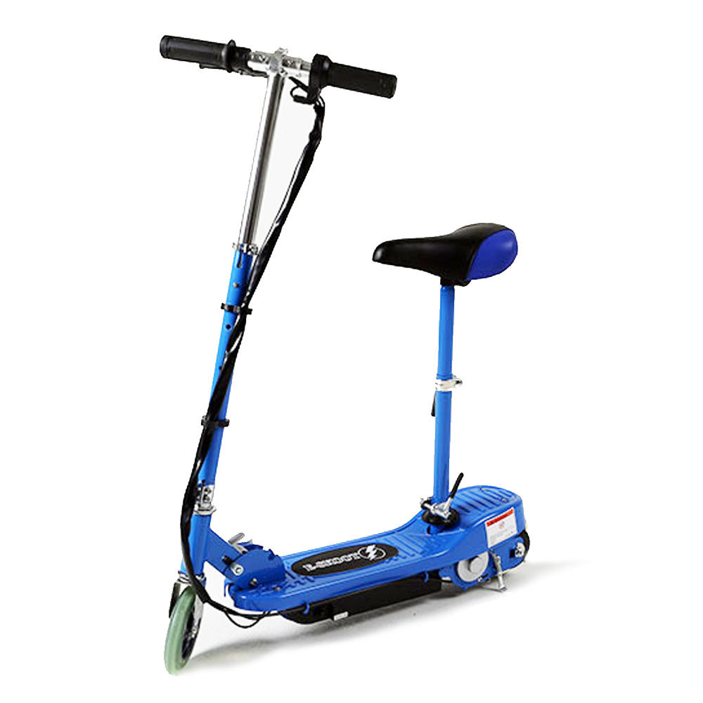 Blue Electric Scooter with Seat Kids Electric Scooters by eSkooters