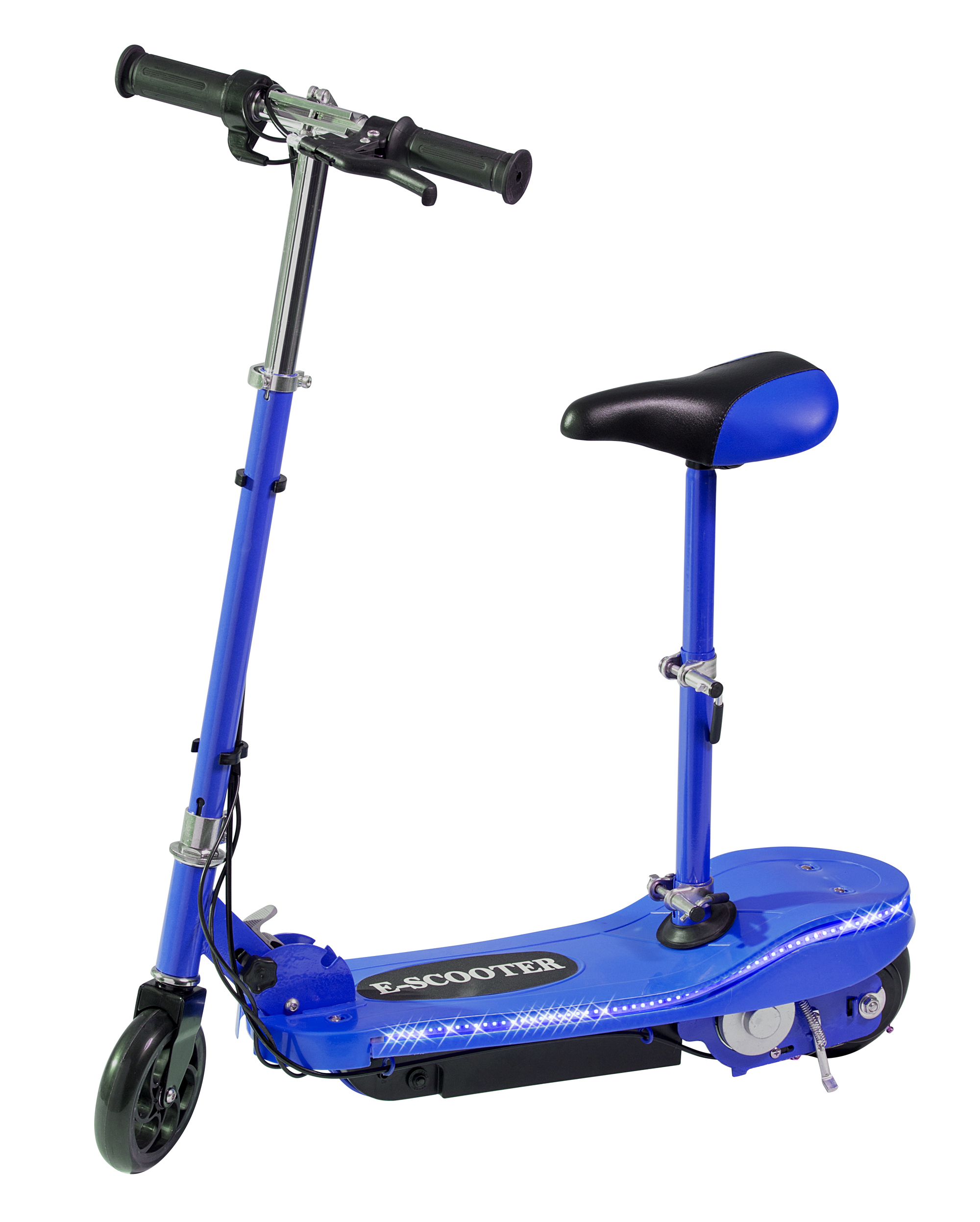 Blue Electric Scooter with seat & special LED Lights Kids Electric