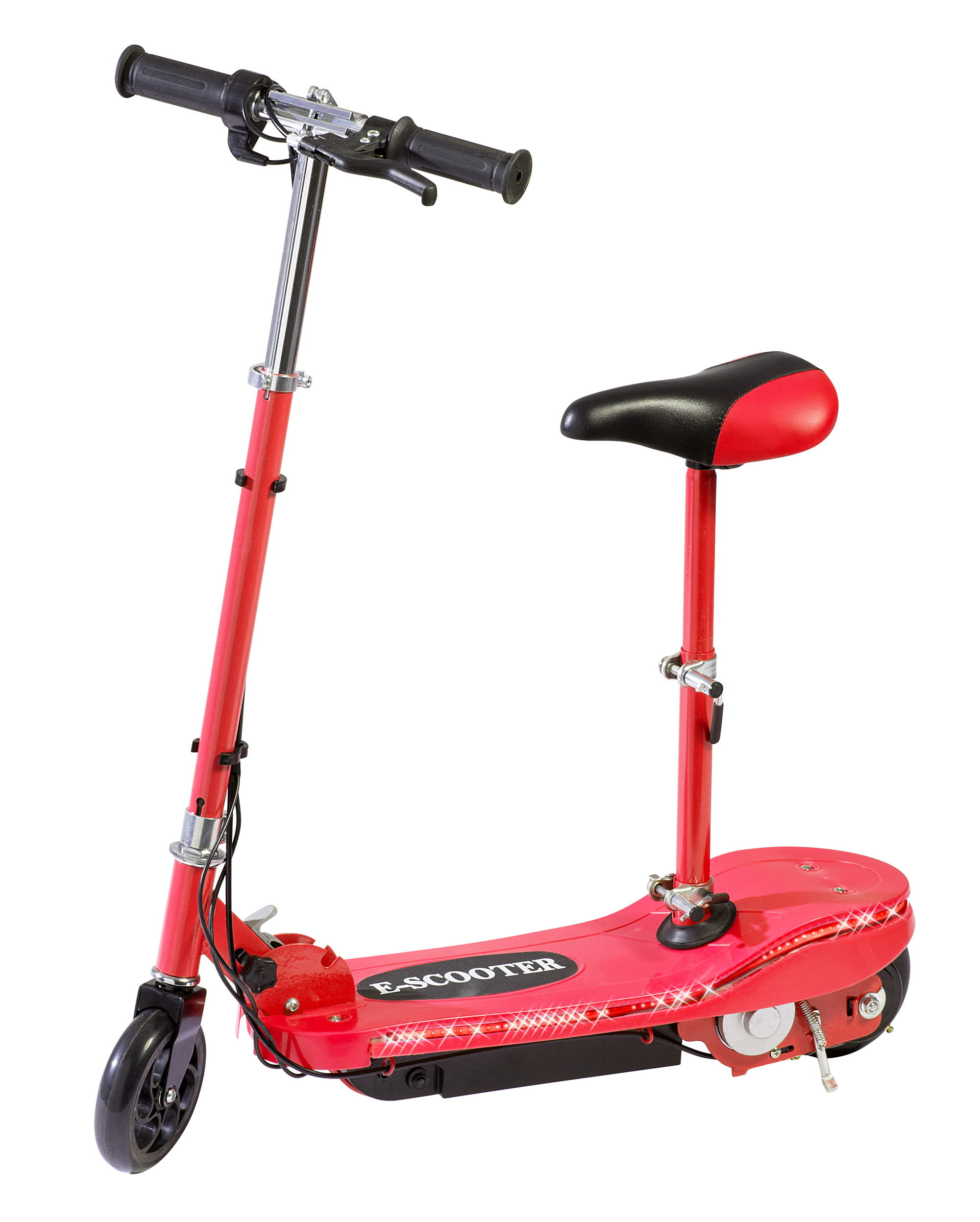 Red Electric Scooter with seat & special LED Lights - Kids Electric Scooters by eSkooters.com ...